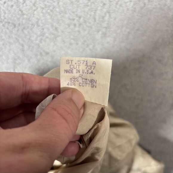 Vintage Geary Roark Kamisato Halter Dress Women's Size 12 Linen Blend Champagne - Picture 16 of 16